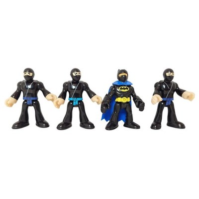 Vintage Action Figure Lot Fisher Price Imaginext Ninjas Batman Set of 4 Mattel