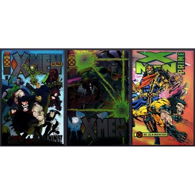 Marvel Comic Book 3x Lot X-Men Alpha Omega Prime Chromium Foil Age of Apocalypse