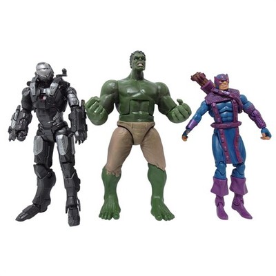 Marvel Action Figure Avengers Lot - Hulk, War Machine, Hawkeye (6-8") Hasbro