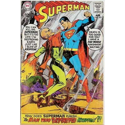 DC Comics Superman Comic Book Silver Age April 1968 #205 Lex Luthor Cover