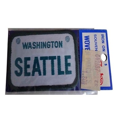 Washington Seattle License Plate Embroidered Iron On Souvenir Patch WA