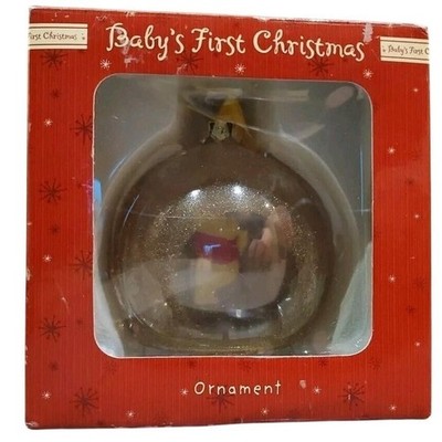 Disney POOH Baby's 1st Christmas Glass Ball ORNAMENT NIB