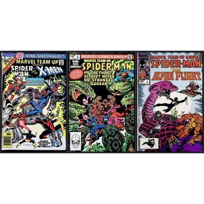 Marvel Comic Lot Marvel Team-Up Annual #1 5 7 Spider-Man X-Men Alpha Flight