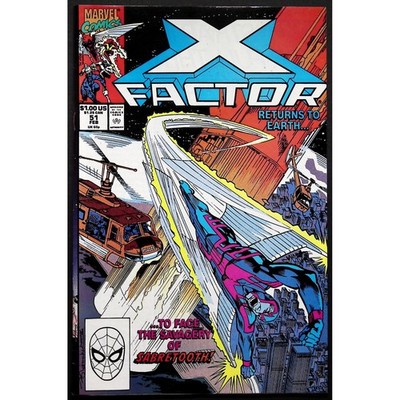 X Factor 51 Comic Book Returns to Earth to Face Sabertooth Marvel 1990